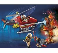 Playmobil 71195 Hélicoptère Bombardier des Pompiers - City Action - avec Deux Personnages, Un hélicoptère avec Canon à Eau pivotant et des Accessoires - Les Secouristes - Ville & Métiers - Dès 4 Ans