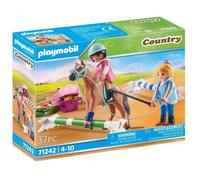 Playmobil 71242 Cavalière et Cheval avec monitrice - Country - avec Deux Personnages, Un Cheval et des Accessoires - Le Club d'équitation - Animaux & Nature - Dès 4 Ans