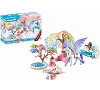 Playmobil 71246 Calèche et Cheval ailé - Pique-Nique au Bord d'une Cascade gelé avec des Licornes - Univers Palais de Princesses - Histoire & Imaginaire - Dès 4 Ans