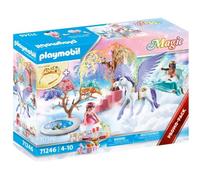 Playmobil 71246 Calèche et Cheval ailé - Pique-Nique au Bord d'une Cascade gelé avec des Licornes - Univers Palais de Princesses - Histoire & Imaginaire - Dès 4 Ans