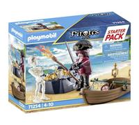 Playmobil 71254 Starter Pack Pirate et Barque - Les Pirates - en quête du trésor - avec Un Personnage, Un Squelette, Une Barque et des Accessoires - Coffret découverte idée Cadeau - Dès 4 Ans