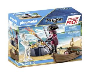 Playmobil 71254 Starter Pack Pirate et Barque - Les Pirates - en quête du trésor - avec Un Personnage, Un Squelette, Une Barque et des Accessoires - Coffret découverte idée Cadeau - Dès 4 Ans