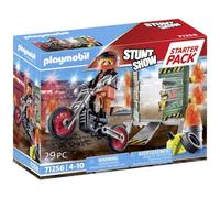 Playmobil 71256 Starter Pack Cascadeur - Stuntshow - Spectacle d'un Cascadeur entourée de Flammes - Tout Terrain Univers des Sports mécaniques - Coffret découverte idée Cadeau - Dès 4 Ans