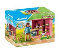 Playmobil 71308 Agricultrice et poulailler - Country - avec Un Personnage, Un poulailler et des Animaux - Gamme Ferme avec Plus de 80% de matériaux recyclés ou biosourcés en Moyenne - Dès 4 Ans