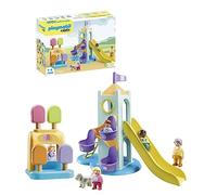 Playmobil 71326 Aire de Jeux avec Toboggan géant 1.2.3 - avec Cinq Personnages, Un Toboggan et des Accessoires - Mes Premiers Apprendre en s'amusant - pour Les Tout-Petits 18-36 Mois
