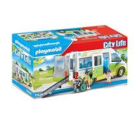 Playmobil 71329 Bus Scolaire - City Life - avec Trois Personnages, Un Bus Scolaire avec Le Toit Amovible, Un Fauteuil Roulant, des Sacs à Dos et des Accessoires - Dès 4 Ans