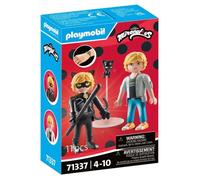 Playmobil Set de jeu Miraculous 71337 – Adrien & Chat Noir avec Kwami Plagg et accessoires dès 4 ans