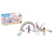 PLAYMOBIL 71361 Cheval ailé à décorer avec princesse, Princess Magic, chevalier et arc-en-ciel, Dès 4 ans