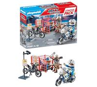 Playmobil 71381 Starter Pack Police - City Action - avec Un Policier, Un Bandit, des Motos et des Accessoires de malfaiteur - Dès 4 Ans