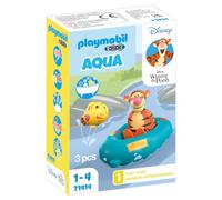 Playmobil 71414 1.2.3 & Disney : Tigrou avec canot - Jouet de Bain avec Le Personnage de Tigrou du Dessin animé Winnie l'ourson, Un Bateau Flottant et Un Poisson - pour Les Tout-Petits 18-36 Mois