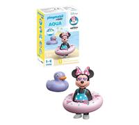Playmobil 71416 1.2.3 & Disney : Minnie avec bouée - Jouet de Bain avec Le Personnage de Minnie Mouse, Une bouée et Un Canard Violet - pour Les Tout-Petits 18-36 Mois