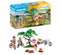 Playmobil 71426 Vacanciers et vélos - Family Fun - Excursion à vélo en Famille - Comprend Trois Personnages, Trois vélos, Une remorque, des Casques et Un Sac à Dos rempli de collations - Dès 4 Ans
