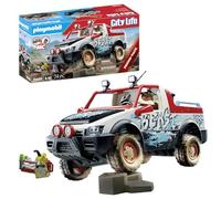 Playmobil 71430 Voiture de Rallye, Pick-up Tout-Terrain pour des Aventures sur Pistes, avec essieu Mobile et Rampe d'accès Extensible, Univers des véhicules pour Enfants dès 4 Ans