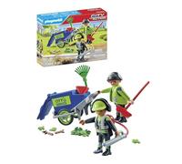 Playmobil 71434 Agents Entretien voirie avec équipement - City Action - Comprend Deux Personnages et des Accessoires pour Nettoyer l'espace Public - Dès 4 Ans