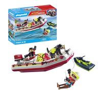 Playmobil 71464 Action Heroes: Fireboat with Aqua Scooter, exciting water rescue