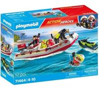 PLAYMOBIL 71464 Bateau de pompier et scooter des mers - Action Hereos - Les pompiers - Des 4 ans