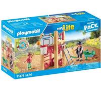 PLAYMOBIL 71475 Charpentier avec tourelle de jeu - My Life - 58 pieces - Jeu de rôle créatif