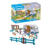 Playmobil 71493 Van pour Cheval et poneys avec enclos - Horses of Waterfall - Gamme Horses of Waterfall fabriquée avec Plus de 80% de matériaux recyclés ou biosourcés en Moyenne - Dès 4 Ans