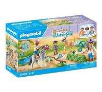 Playmobil 71495 Cavaliers avec poneys et Saut d'obstacles - Horses of Waterfall - Gamme Horses of Waterfall fabriquée avec Plus de 80% de matériaux recyclés ou biosourcés en Moyenne - Dès 4 Ans
