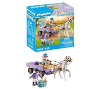 Playmobil 71496 Enfants avec calèche et Poney - Gamme Horses of Waterfall fabriquée avec Plus de 80% de matériaux recyclés ou biosourcés en Moyenne - Univers Horses of Waterfall - Dès 4 Ans