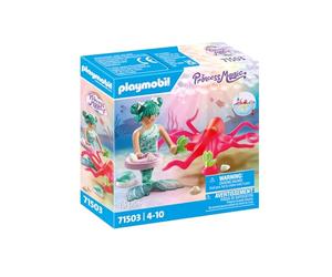 Playmobil 71503 Sirène avec Pieuvre - Princess Magic - Comprend Un Personnage, Une Pieuvre, Un Coquillage Qui se Fixe sur la Baignoire et des Accessoires - Dès 4 Ans