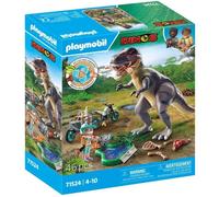 PLAYMOBIL 71524 Explorateur avec moto et tyrannosaure, Dinos, 46 pièces, Dès 4 ans