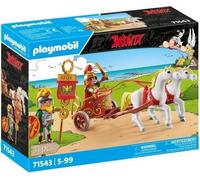 PLAYMOBIL 71543 Char romain et chevaux, Astérix, Personnage de la BD, Avec 2 personnages dont Brutus, 31 pieces, Des 5 ans