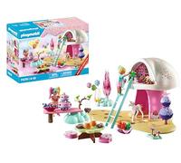 Playmobil 71579 Jeunes Filles avec confiseries - Comprend Deux Personnages, Une Maison en Champignon, Une Licorne, des Tables, des confiseries et des Accessoires - Dès 4 Ans