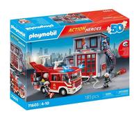 PLAYMOBIL 71603 Megaset de pompiers, Les pompiers, Action Heroes, 185 pièces, Dès 4 ans