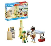 Playmobil 71619 Pédiatre avec Enfant - Action Heroes - Comprend Deux Personnages, Une Chaise Longue, des Bandages, des pansements et Un Ours en Peluche pour Les réconforter - Dès 4 Ans