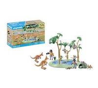 Playmobil 71624 Explorateurs avec Animaux australiens - Wiltopia - Comprend Deux Personnages, Une Mare, des Animaux Ainsi Que des Accessoires - Dès 4 Ans