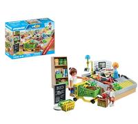 Playmobil Caisse de paiement supermarché My Life 71648 – chariot, tapis roulant, 3 personnages