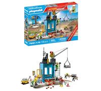 Playmobil 71650 Ouvriers et Chantier - Action Heroes Promo Pack - Comprenant Trois Personnages, Une Grue Mobile et de Nombreux Accessoires supplémentaires - Dès 4 Ans