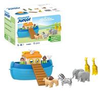 PLAYMOBIL Junior 71681 Arche de Noé transportable, 15 pièces, Comprend un bateau flottant et animaux, Dès 1 an