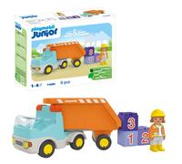 PLAYMOBIL 71685 JUNIOR: Dump Truck, including construction worker and three stac