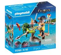 PLAYMOBIL 71795 Pirate avec arbalète et poissons à viser, Les pirates, 31 pièces, Dès 4 ans