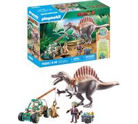 PLAYMOBIL 71820 Spinosaure, chercheur et véhicule a grue pivotante, Dinos, 60 pieces, Des 4 ans