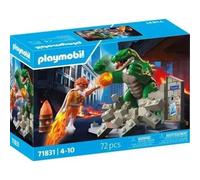 Playmobil Hero Battles Against The Giant Lizard Construction Game Multicolore