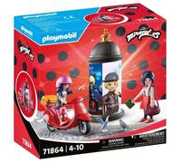 PLAYMOBIL | Miraculous | Balade en scooter à travers Paris | Jouet dès 4 ans | Cadeau pour enfants | Stimule la créativité et le jeu de rôle | Figurine avec accessoires et set riche en détails | 71864
