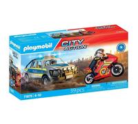 Playmobil 71875 Pick-up de police, moto & 2 personnages, Les policiers, City Action, 39 pièces, dès 4 ans
