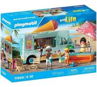 PLAYMOBIL 71904 Camion vendeur de glaces & 3 personnages, My Life Vacances a la plage, Design rétro années 50, 101 pieces, des 4 ans