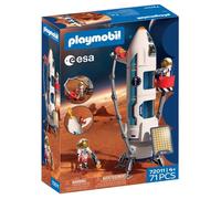 Playmobil Jeu Fusée d'exploration Mars ESA 72011 – rampe de lancement, 2 astronautes, 71 pièces