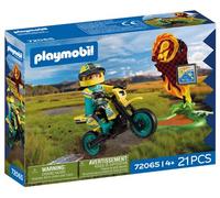 Playmobil – Moto de Motocross 72065 – Rampe de saut, 21 pièces, Bleu – Dès 4 ans