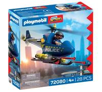 Playmobil City Action Hélicoptère de Police, avec Policier, rotors rotatifs et Fonction de tir, des Heures de Jeu, Jouet pour Enfants à partir de 4 Ans, 72080