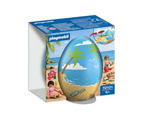 Playmobil 72101 Play Egg: Beach Holiday - Surprise Egg with Figures, Turtle & Be