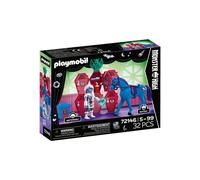 Playmobil 72146 Monster High Abbey Locker et Cheval avec Livre Luminescent Noir, Rouge et Bleu