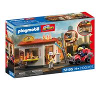 Playmobil 72195 - Quad Des Pompiers Et Restaurant En Feu Multicolore TU