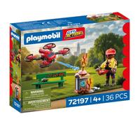 PLAYMOBIL 72197 Drone de pompiers avec flèches d'eau, City Action les pompiers, 36 pièces, dès 4 ans