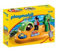 PLAYMOBIL 9119 - PLAYMOBIL 1.2.3 - Île de Pirate pour enfants de 18 mois et plus