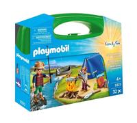 PLAYMOBIL 9323 Valisette Campeurs, Sports et Action, 2 personnages, tente, canoë et accessoires, 32 pièces, Dès 4 ans